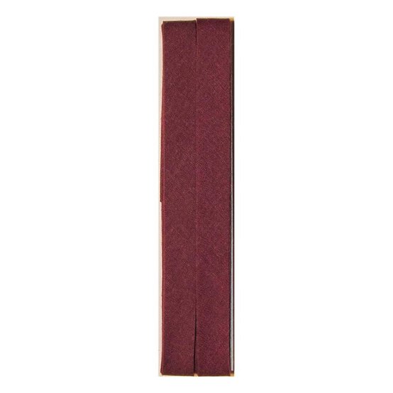 Wine Poly Cotton Bias Binding 12mm x 2.5m image number 1