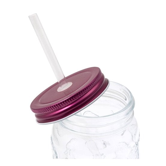 Strawberry Glass Drinking Jar with a Straw image number 3