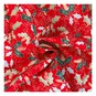 Red Holly Cotton Fabric by the Metre image number 1