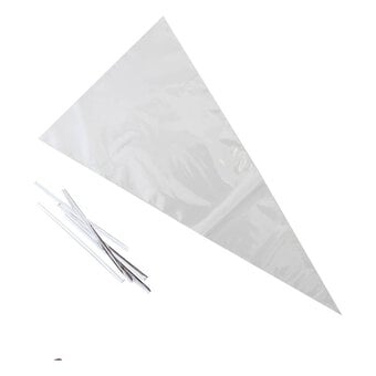 Clear Cone Bags with Ties 10 Pack