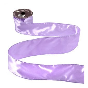 Lilac Wire Edge Satin Ribbon 63mm x 3m image number 2