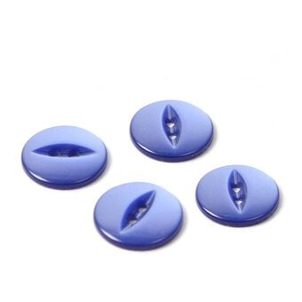Hemline Royal Blue Basic Fish Eye Button 4 Pack