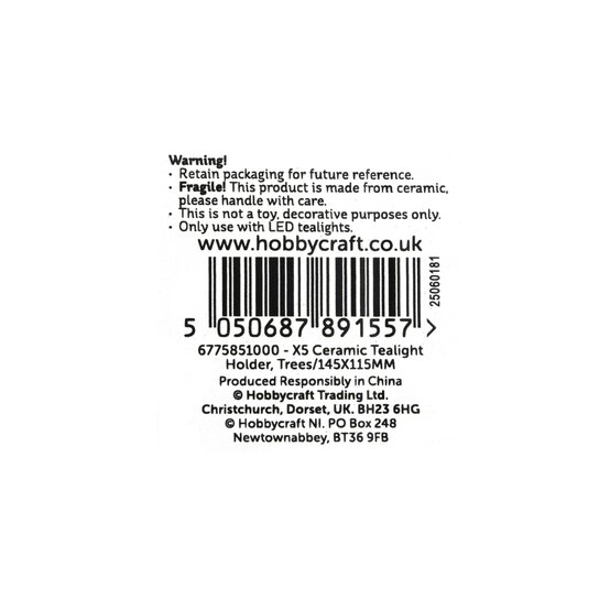 Ceramic Tree Scene Tealight Holder 14.5cm image number 5