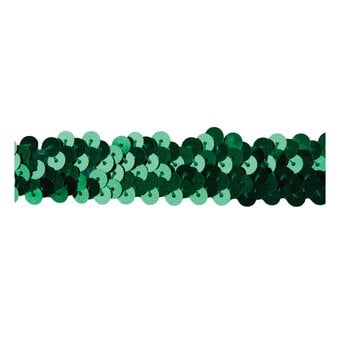 Emerald 20mm Sequin Stretch Trim by the Metre