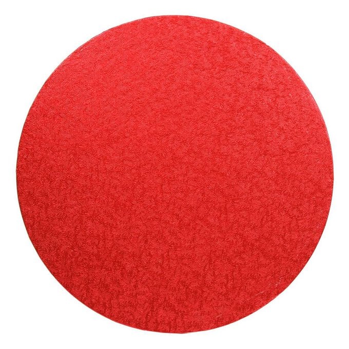Red 10 Inch Round Cake Board image number 1
