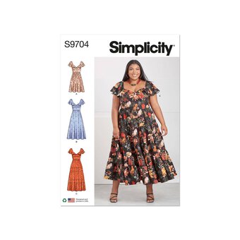 Simplicity Women's Dress and Jumpsuit Sewing Pattern S9704 (W2 20W-28W)