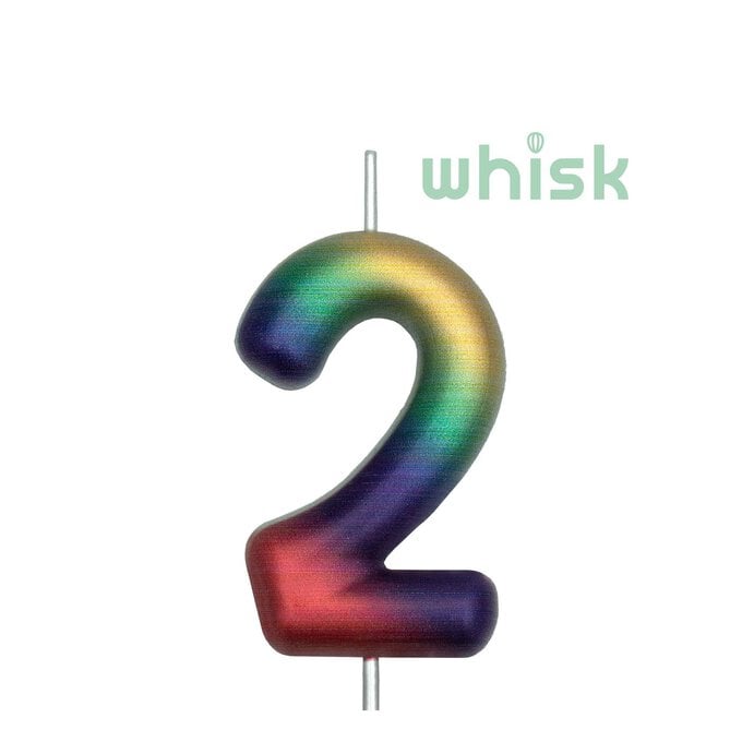 Whisk Metallic Rainbow Number 2 Candle image number 1