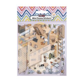 Mini Cat Cafe Scene Stickers