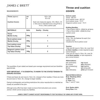 James C Brett Marble Chunky Home Accessories Pattern JB765