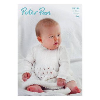 Peter Pan Baby Merino Knitted Dress and Socks Digital Pattern P1244