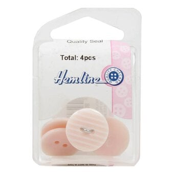 Hemline Pink Novelty Stripey Button 4 Pack
