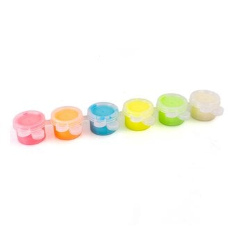 Neon Fabric Paint Pots 5ml 6 Pack image number 2