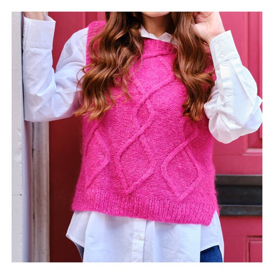 Knitcraft Fluffy Cable Vest Pattern 0339 image number 1