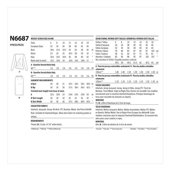 New Look Top and Skirt Sewing Pattern N6687 (6-18) image number 2