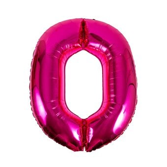 Extra Large Pink Foil Number 0 Balloon
