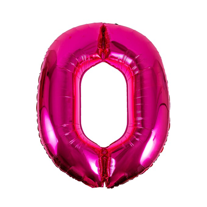 Extra Large Pink Foil Number 0 Balloon image number 1