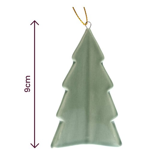 Hanging Green Ceramic Tree 9cm  image number 3