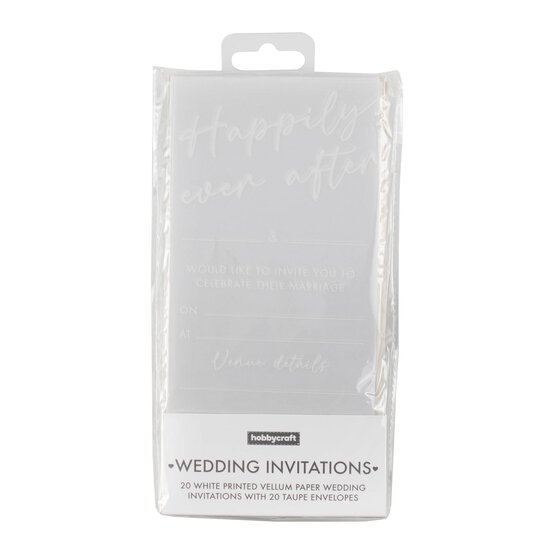 White Vellum Wedding Invitations 20 Pack image number 3