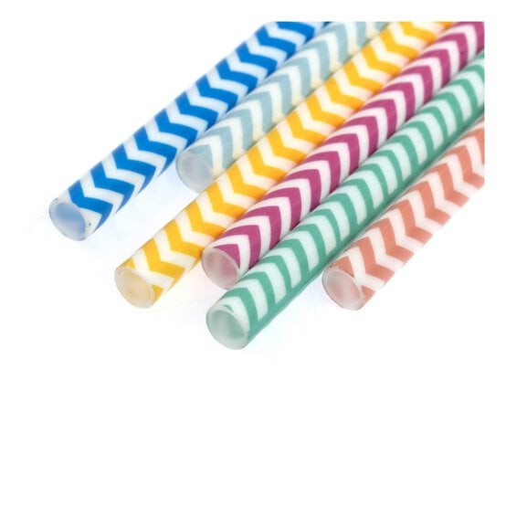 Create & Celebrate Chevron Reusable Straws 6 Pack image number 2