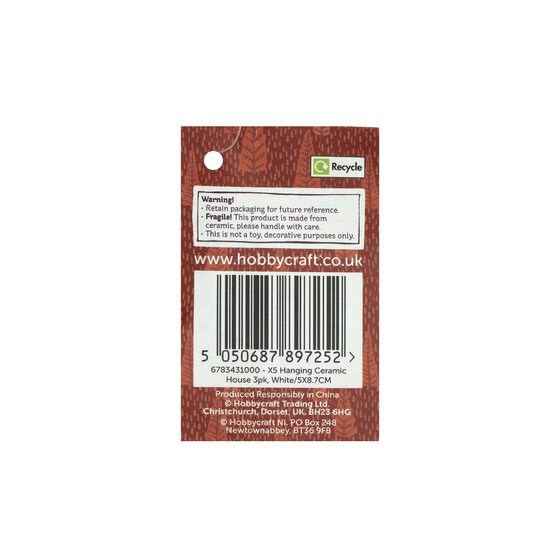 Hanging Beige Ceramic Bird Decoration 6cm image number 4