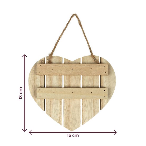 Wooden Heart Wall Plaque 15cm image number 4