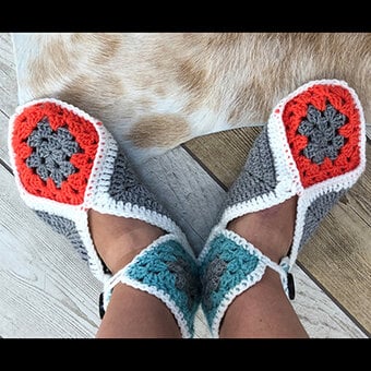 How to Crochet Granny Square Slippers