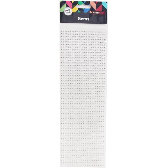 Silver Adhesive Gems 3mm 1080 Pack image number 3
