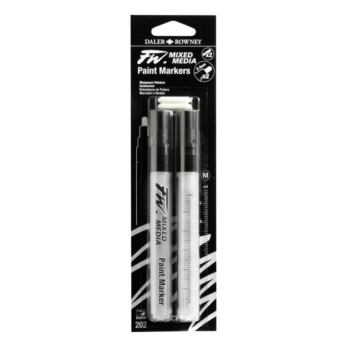 Daler-Rowney FW Round Mixed Media Markers and Nibs 2-4mm 2 Pack image number 1