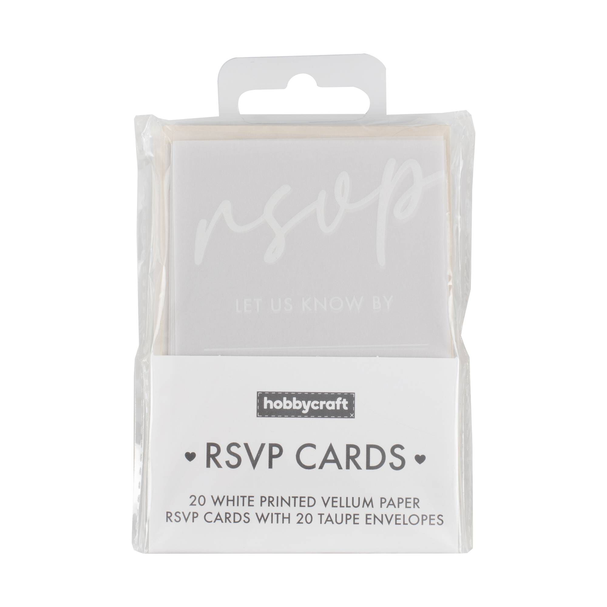 White Vellum RSVP Cards 20 Pack Hobbycraft