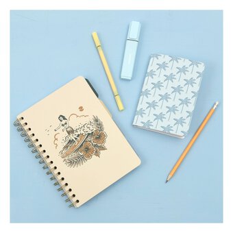 Tiki Beach Palm Tree Soft Cover Notebook A6