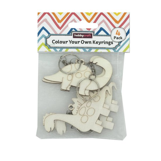 Dinosaur Wooden Keyrings 4 Pack  image number 4