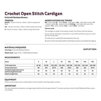 Knitcraft Crochet Open Stitch Cardigan Digital Pattern 0334 image number 2