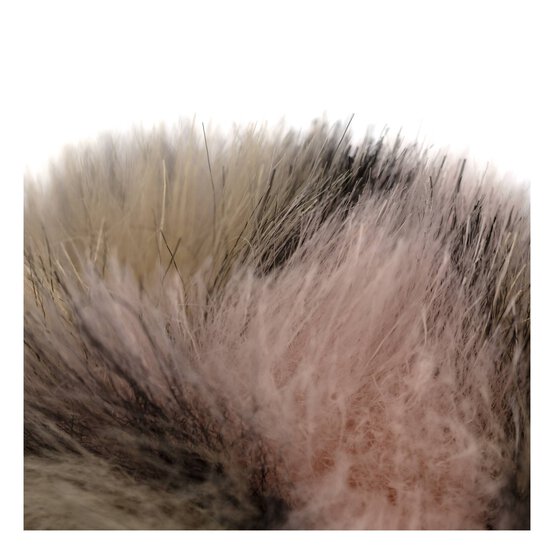 Pink Leopard Faux Fur Pom Pom 11cm image number 3