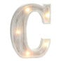 White Washed Wooden LED Letter C 21cm image number 1