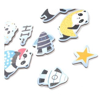 Panda Space Chipboard Stickers 8 Pack image number 2