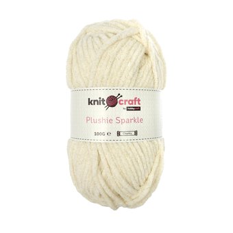 Knitcraft Ivory Plushie Sparkle Yarn 100g