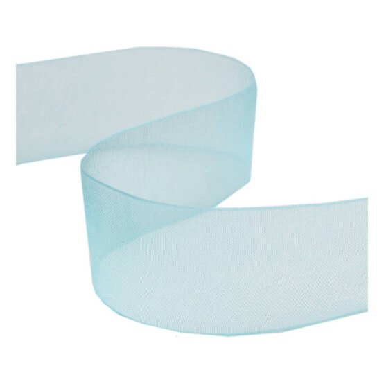 Sky Blue Organza Ribbon 25mm x 5m image number 1