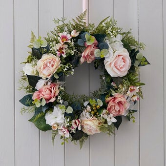 How to Make a Pink Floral Spring Wreath