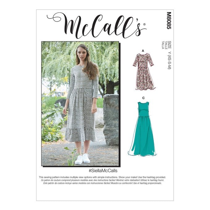 McCall’s Women's Dress Sewing Pattern M8085 (XS-M) image number 1