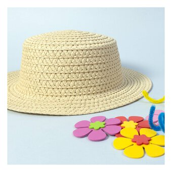 Cream Boater Hat 28cm