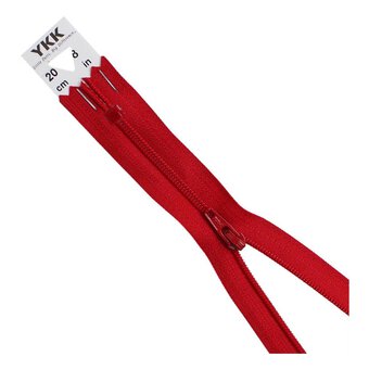 YKK Red Dress and Skirt Zip 20cm