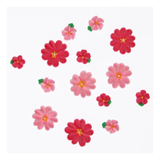 Culpitt Pink Daisy Piped Sugar Toppers 14 Pack 15Mm