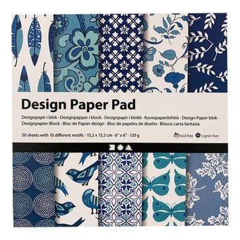 Blue 6 x 6 Inches Design Paper Pad 50 Sheets