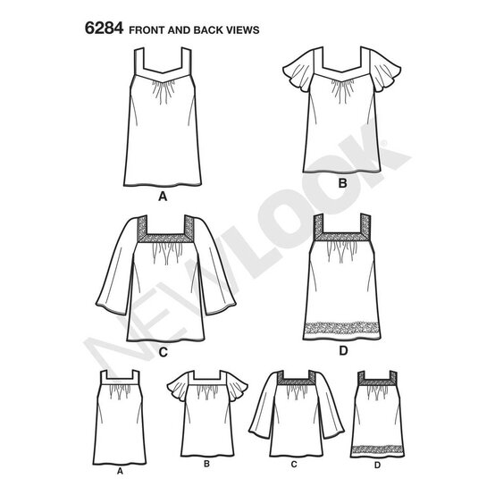 New Look Women's Pullover Top Sewing Pattern 6284 image number 2