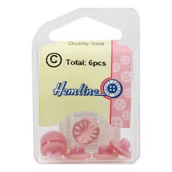 Hemline Pink Basic Cut Flower Button 6 Pack