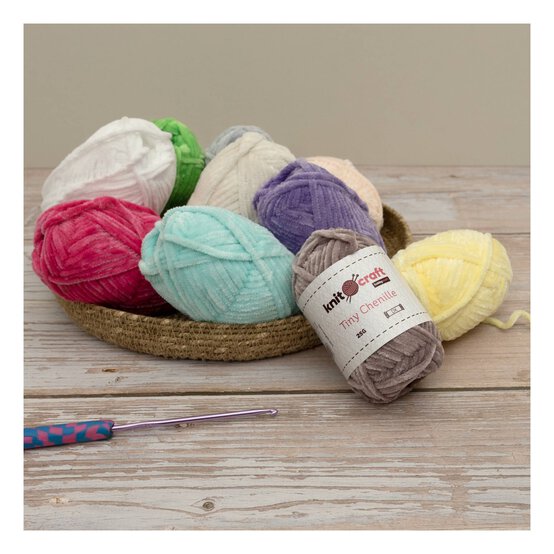 Knitcraft Light Blue Tiny Chenille DK Yarn 25g image number 4