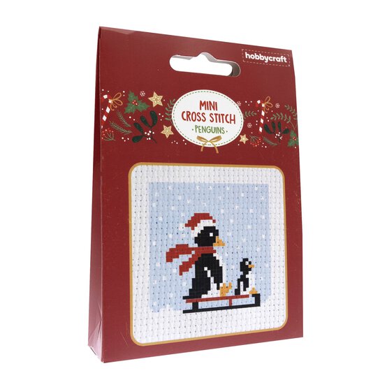 Penguins Mini Cross Stitch Kit image number 1