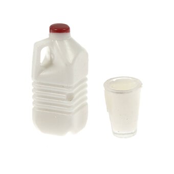 Doll&rsquo;s House Milk Carton and Glass