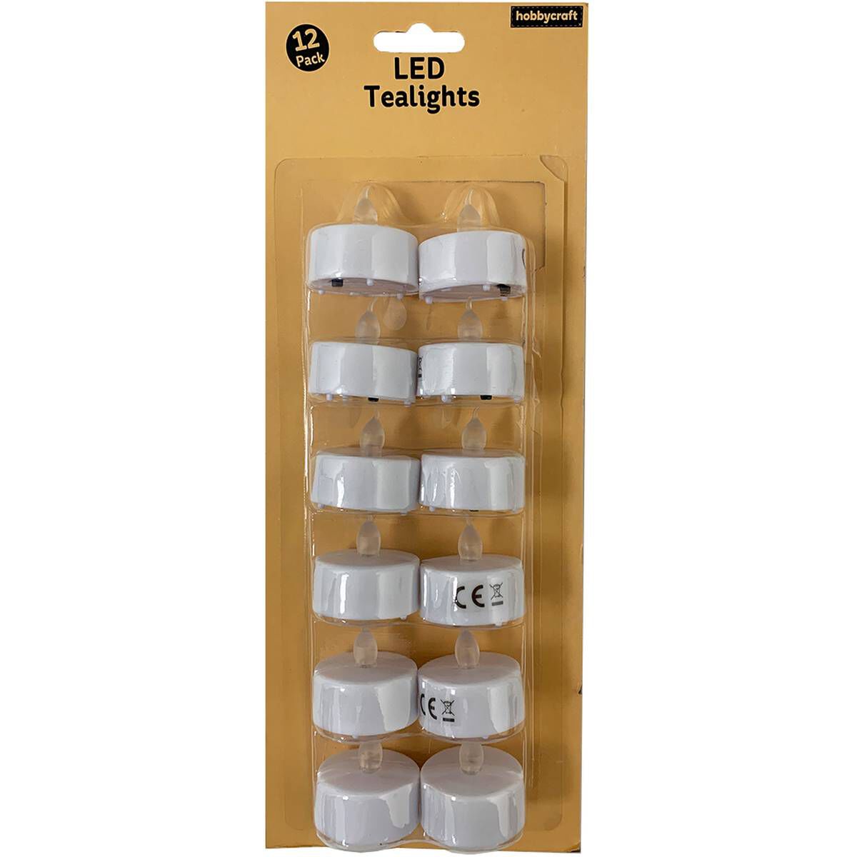 LED White Tea Lights 12 Pack Hobbycraft
