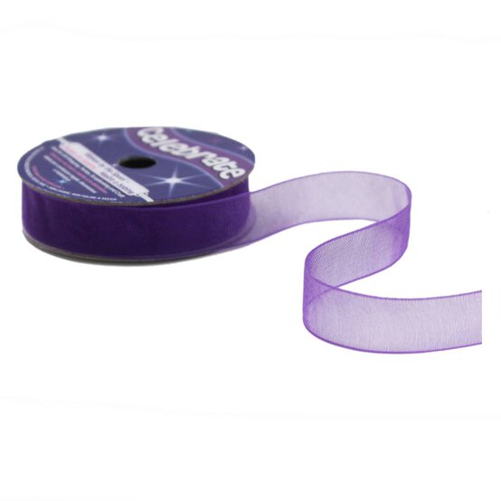 Purple Organdie Ribbon 12mm x 6m image number 3